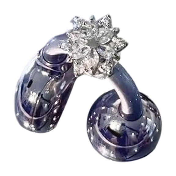 Frosteds Florals Rotating Crystal Ear Decor FreeClip Compatible Jewelry Unique Rotating Mechanism Elegant Sweet Styles