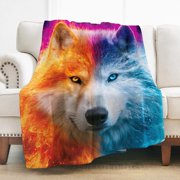 Frostfire Fox Throw Blanket|Soft Flannel Couch Nap Decor 30" x 40"