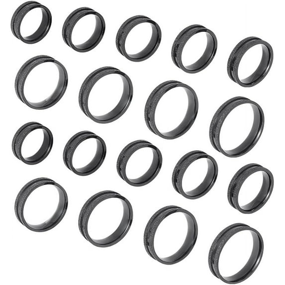 Frosting Blank Ring Narrow Shiny Grooved Finger Rings Stainless Steel Round Blank Core Ring