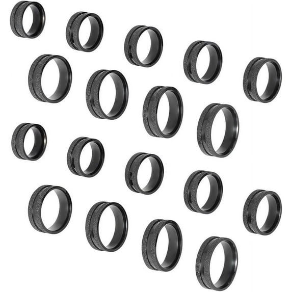 Frosting Blank Ring Narrow Shiny Grooved Finger Rings Stainless Steel Round Blank Core Ring