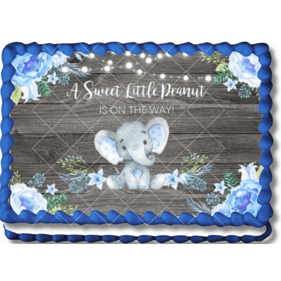 Frosting Sheet Cake A Little Peanut Elephant Baby Shower Cake Topper, by ToriBellas Designs