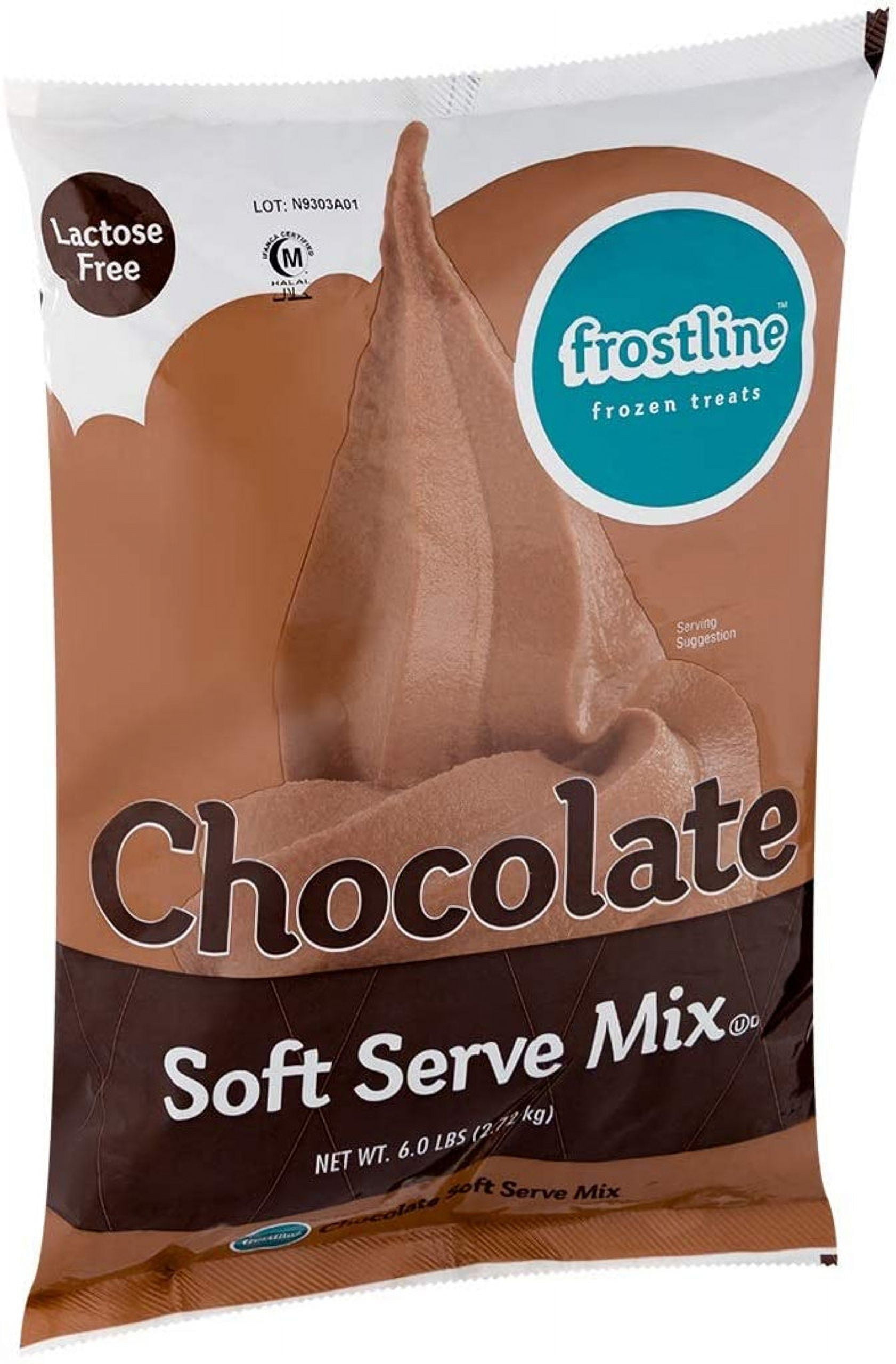 Frostline Chocolate Soft Serve Ice Cream Mix Lactose Free 6 lb