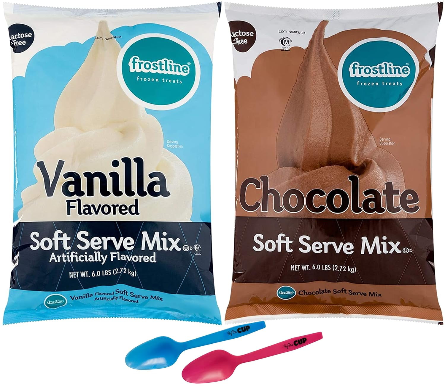 Frostline Lactose Free Soft Serve Mix Variety, Chocolate and Vanilla, 6