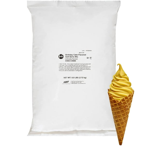 Frostline Soft Serve Ice Cream Mix, Birthday Cake, 6 lb (Pack of 6