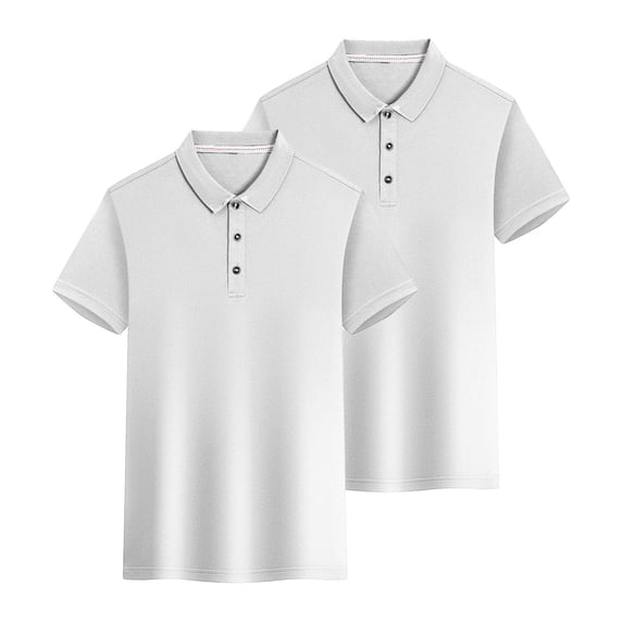 Frostluinai 2 Pack Workout Shirts for Women Quick Dry Short Sleeve Tops Lapel Colalr Button Moisture Wicking T Shirts Plus Size Solid Tees