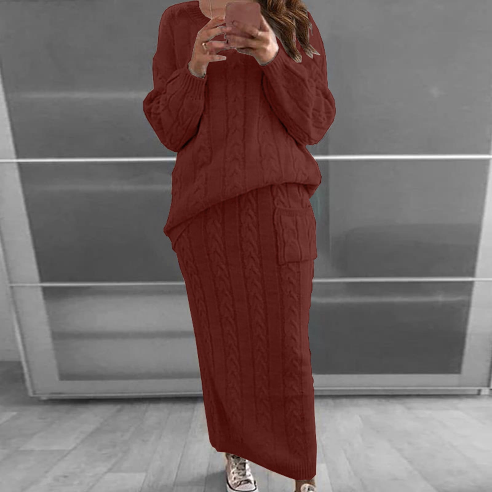 2 Pc Terry Skort & Long Sleeve Pullover Set