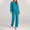 thumbnail image 1 of Frostluinai 2 Piece Sweatsuits for Women Solid Lounge Tracksuits Long Sleeve Sweatshirts High Waist Wide Leg Pants Loose Fit Running Sets, 1 of 7