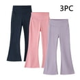thumbnail image 1 of Frostluinai 3 Pack Girls Flare Leggings Kids Bell Bottoms Tummy Control High Waisted Bootcut Yoga Dance Flared Pants 3-15 Years, 1 of 9