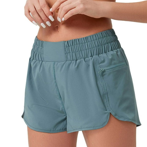 Frostluinai Active Shorts For Women Quick-Dry Running Shorts Workout Sport Layer Yoga Shorts Biker Short With Pockets For Women Summer Vacation