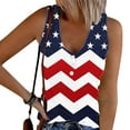 thumbnail image 1 of Frostluinai American Flag Tank Top Women Sleeveless Ribbed Knit Tanks Stars Striped Print Henley Shirts Summer Beack Party Tanks, 1 of 4