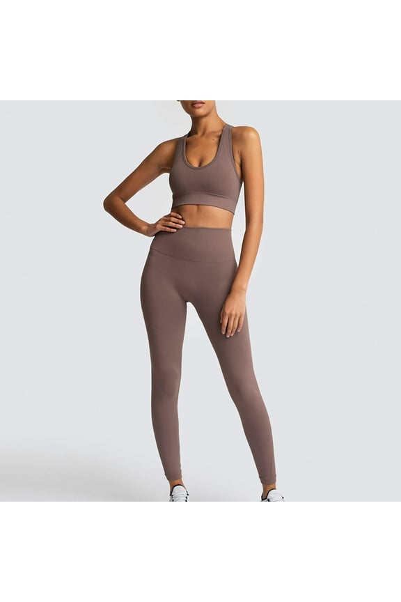 Athleisure Sets Women Two Piece Yoga Sport Crop Halter Tops High Waist Slim Fit Leggings Stretch Workout Sweatsuits Gifts for Women