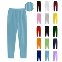 Frostluinai Athletic Joggers for Women Elastic Waist Drawstring Fleece Sweatpants Solid Casual Cinch Bottom Pants with Pockets