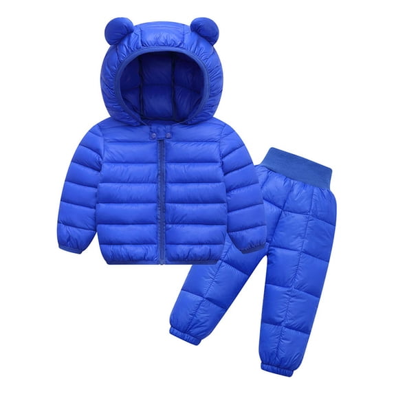 Frostluinai Baby Girls 2-Piece Heavyweight Printed Snowsuit with Ears