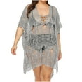 thumbnail image 1 of Frostluinai Bathing Suit Cover Ups For Women Crochet Dress Mesh Knitting Smock Tops Plus Size Sarong Swimsuit Coverups Bikini Cover-Up For Swimwear, 1 of 9