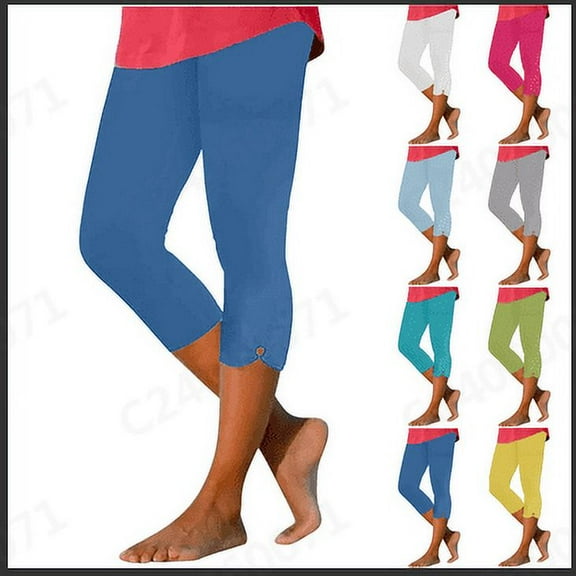 Frostluinai Capri Leggings Women Summer High Waist Capri Shorts Petite Silm Fit Drawstring Skimmers Beach Solid Color Stretch Capris Womens Plus Size Capris