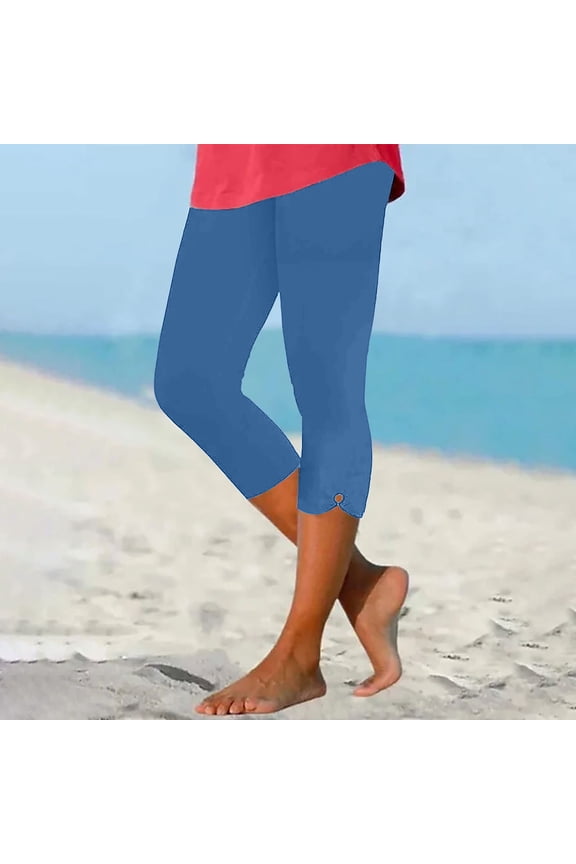 Capri Leggings Women Summer High Waist Capri Shorts Silm Fit Drawstring Skimmers Beach Solid Color Stretch Capris Womens Plus Size Capris