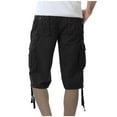 thumbnail image 1 of Frostluinai Cargo Pants For Men Cargo Pants For Men Cotton Loose Fit Zipper Button Multi-Pocket Cropped Pants Straight Leg Pants Outdoor Tooling Short Pants, 1 of 3