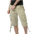 thumbnail image 1 of Frostluinai Cargo Pants For Men Cargo Pants For Men Cotton Loose Fit Zipper Button Multi-Pocket Cropped Pants Straight Leg Pants Outdoor Tooling Short Pants, 1 of 1