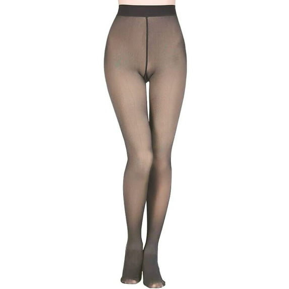 Frostluinai Christmas Clearance! Women's Thermal Pantyhose Tights Fake Translucent Elastic Fleece Lined Winter Leggings Pants