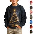thumbnail image 1 of Frostluinai Christmas Tree Sweaters Boys 5-16 Years Xmas Party Knit Pullover Crew Neck Long Sleeve Oversized Sweater Tops Holiday Outfits, 1 of 8