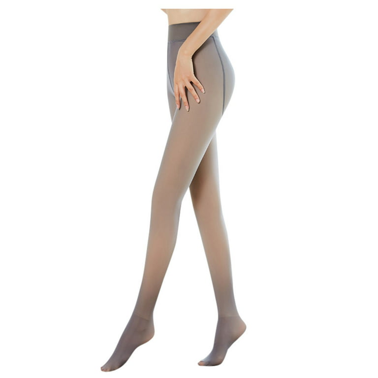Fleece Lined Tights Women Leggings Thermal Pantyhose Fake Translucent Tights  Opaque High Waisted Winter Warm Sheer Tight 