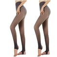 thumbnail image 1 of Frostluinai Clearance Items！Fleece Lined Tights For Women Leggings Thermal Pantyhose Fake Translucent Tights Opaque High Waisted Winter Warm Sheer Tight Warm Fleece Pantyhose(2PCS), 1 of 1