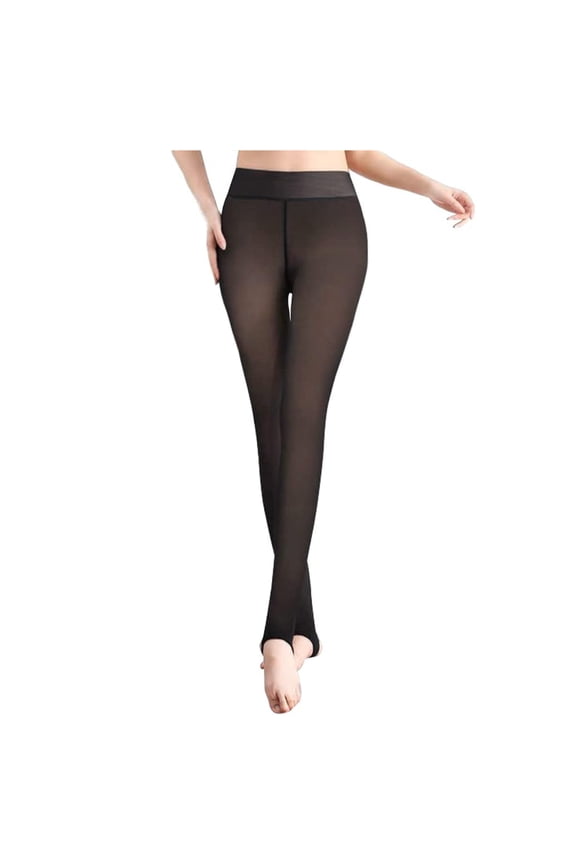 Clearance Items!Fleece Lined Tights For Women Leggings Thermal Pantyhose Fake Translucent Tights Opaque High Waisted Winter Warm Sheer Tight Warm Fleece Pantyhose