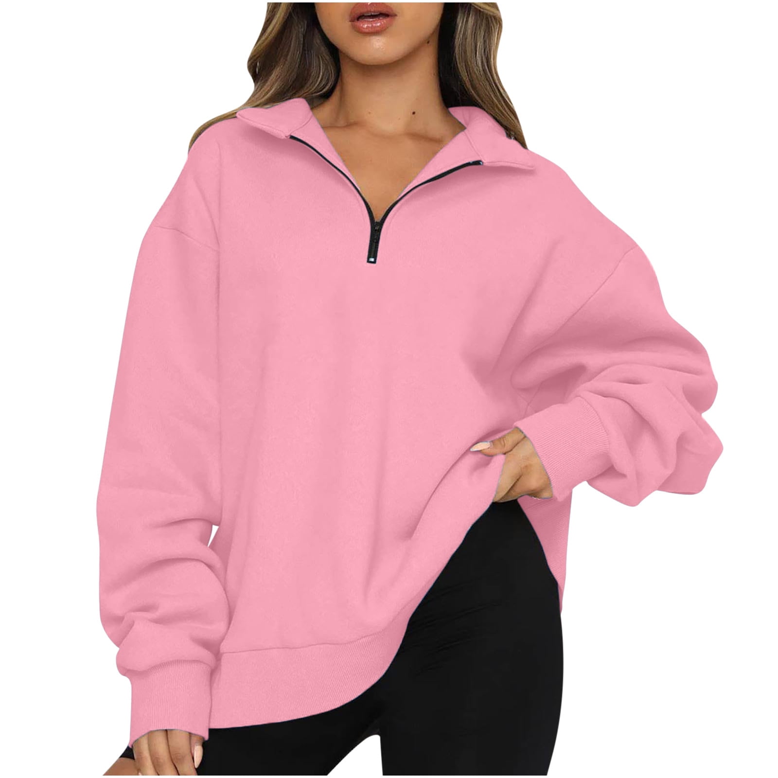 Trendy Queen Womens Oversized Sweatshirts Hoodies Half Zip Pullover Fall  Fashion Outfits 2023 Y2k Clothes at  Women’s Clothing store