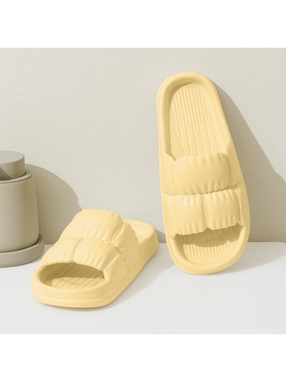 Cloud Slippers for Women and Men, Massage Shower Bathroom Non-Slip Quick Drying Open Toe Beach Sandals Shower Shoes Cloud Cushion Slide Sandals for Pool Indoor & Outdoor Platform Shoes
