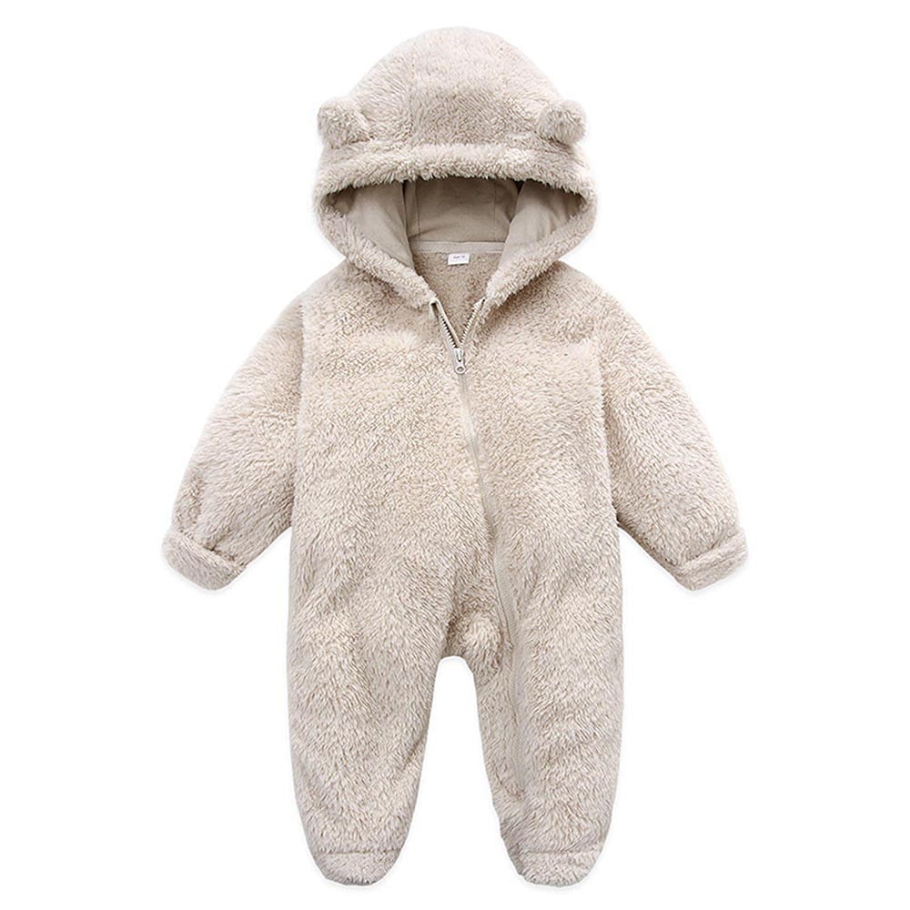 Frostluinai Cute Baby Girls' Fleece Footed Jumpsuit Baby Boy Snowsuit New Born Baby Winter Coat