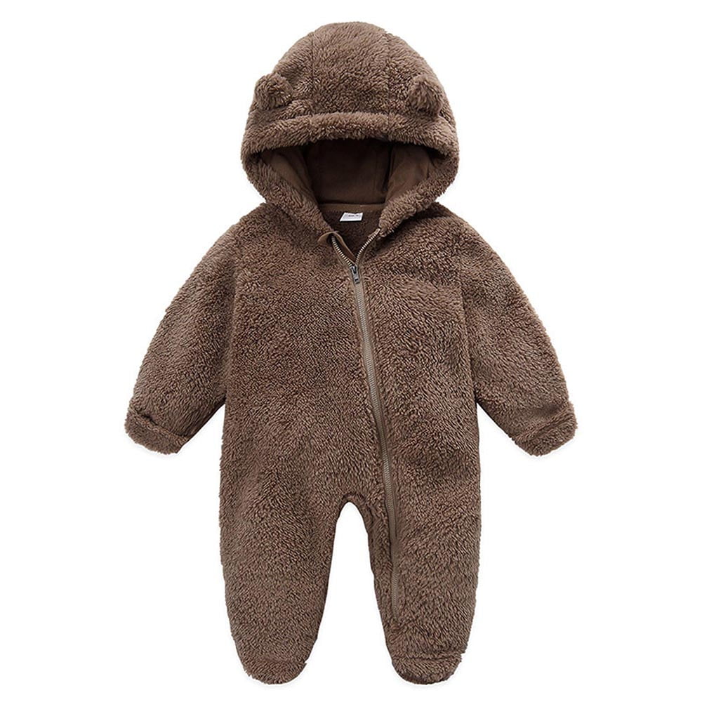 Frostluinai Cute Baby Girls' Fleece Footed Jumpsuit Baby Boy Snowsuit New Born Baby Winter Coat