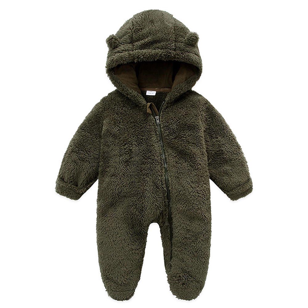 Frostluinai Cute Baby Girls' Fleece Footed Jumpsuit Baby Boy Snowsuit New Born Baby Winter Coat
