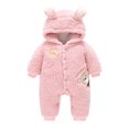 thumbnail image 1 of Frostluinai Cute Baby Girls' Fleece Jumpsuit Baby Boy Snowsuit New Born Baby Winter Coat Toddler Lined Onesie Pajamas Warm Hooded Romper Pram for Infant, 1 of 4