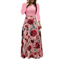 thumbnail image 1 of Frostluinai Fall Dresses For Women 2022 Homecoming Dresses Long Sleeve Maxi Dress For Women Plus Size Dress Casual Boho Dress O-Neck Floral Print Patchwork Fall Long Dresses, 1 of 5