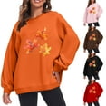 thumbnail image 1 of Frostluinai Fall Sweatshirts for Women Thanksgiving Oversizd Pullover Long Sleeve Crew Neck Loose Sweat Shirts Graphic Pullover Tops, 1 of 6