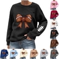 thumbnail image 1 of Frostluinai Football Shirts for Women Crew Neck Game Day Sweatshirts Long Sleeve Casual Loose Graphic Pullover Tops Team Fans Gameday, 1 of 5