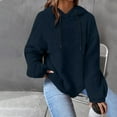 thumbnail image 1 of Frostluinai Fuzzy Fleece Hoodies for Women Long Sleeve Drop Shoulder Warm Sweatshirts Casual Fluffy Pullover Solid Fall Sweaters Womens Sweatshirts, 1 of 6