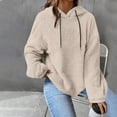 thumbnail image 1 of Frostluinai Fuzzy Fleece Hoodies for Women Long Sleeve Drop Shoulder Warm Sweatshirts Casual Fluffy Pullover Solid Fall Sweaters Womens Sweatshirts, 1 of 6
