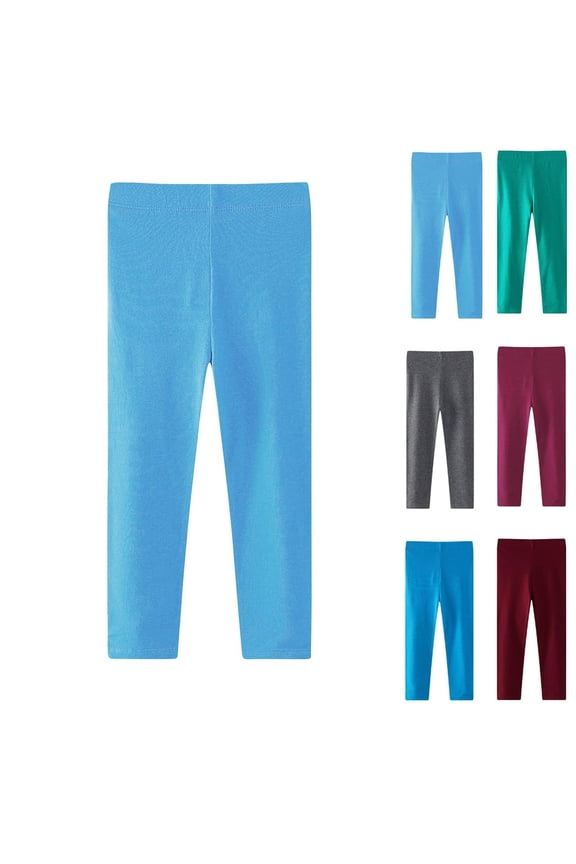 Girls Cotton Leggings Pants Full Length Basic Leggings Stretchy Legging Footless Tight Pants High Waist Solid Legging 2-8Y