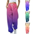 thumbnail image 1 of Frostluinai Gradient Sweatpants for Women High Waist Drawstring Athletic Joggers Baggy Lounge Sweat Pants with Pockets Activewear for Women, 1 of 5