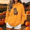 thumbnail image 1 of Frostluinai Graphic Hoodies for Women Oversized Sweatshirts Drawstring Long Sleeve Drop Shoulder Pullover Lightweight Soft Fall Clothes with Pokcet S-XXL, 1 of 5