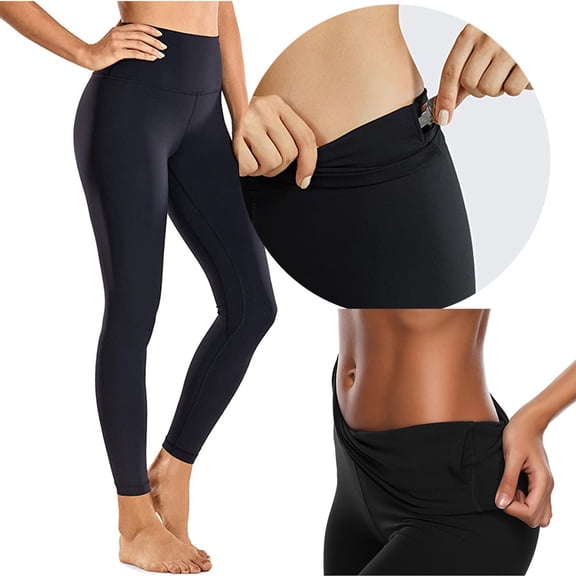 Frostluinai High Waist Leggings for Women with Pocket Stretch Yoga Workout Leggings Solid Slim Fit Gym Leggings Lounge Activewear for Women