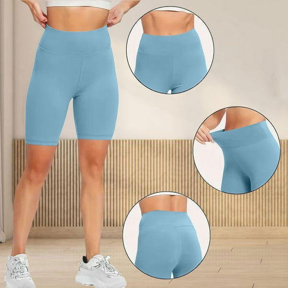 Frostluinai High Waist Shorts for Women Stretch Butt Lifting Biker Shorts Solid Color Yoga Sport Shorts Athletic Slim Fit Legging Gifts