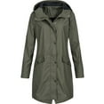 thumbnail image 1 of Frostluinai Hooded Rain Jacket for Women Lightweight Waterproof Raincoat Shell Jacket Long Jacket for Hiking Travel w/ Pockets, 1 of 3