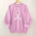 thumbnail image 1 of Frostluinai In October We Wear Pink Shirts Womens Oversized Sweatshirts Long Sleeve Crew Neck Pink Ribbon Graphic Pullover Tops, 1 of 4