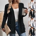 thumbnail image 1 of Frostluinai Jacquard Cardigans for Women Long Sleeve Open Fornt Knit Sweaters Solid Lightweight Jackets Casual Jackets with Pockets, 1 of 7