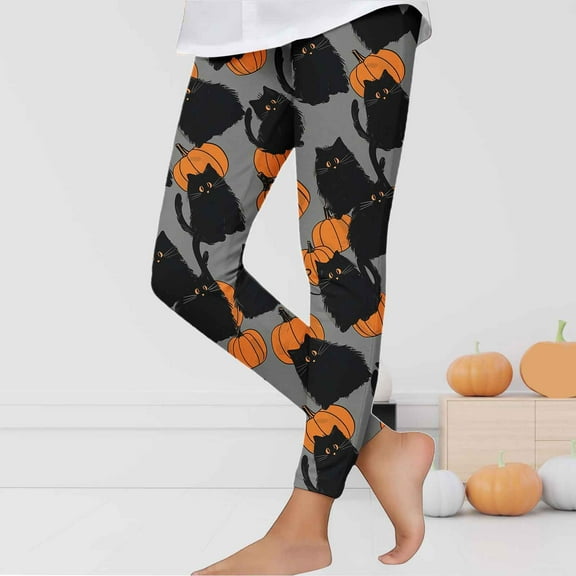 Frostluinai Kids Halloween Legging Holiday s 3-8Y Cute Pumpkin Ghosts Spider Graphic Tights High Waist Stretch Sport Leggings