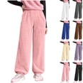 thumbnail image 1 of Frostluinai Kids Winter Sherpa Fleece Sweatpants Warm Elastic Waist Joggers Pants Thick Thermal Trousers 5-15 Years for Girl Boy, 1 of 10
