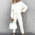 thumbnail image 1 of Frostluinai Lounge Wear for Women 2 Piece Set Long Sleeve Sweatshirts Drawstring Pants Solid Fall Tracksuit Sets Loose Fit Sweatsuits Sets, 1 of 9
