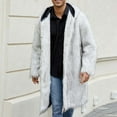 thumbnail image 1 of Frostluinai Oversized Hooded Winter Coats Men Warm Shaggy Faux Fur Jackets Fluffy Open Front Overcoats Fuzzy Long Sherpa Outwear with Pocket, 1 of 9